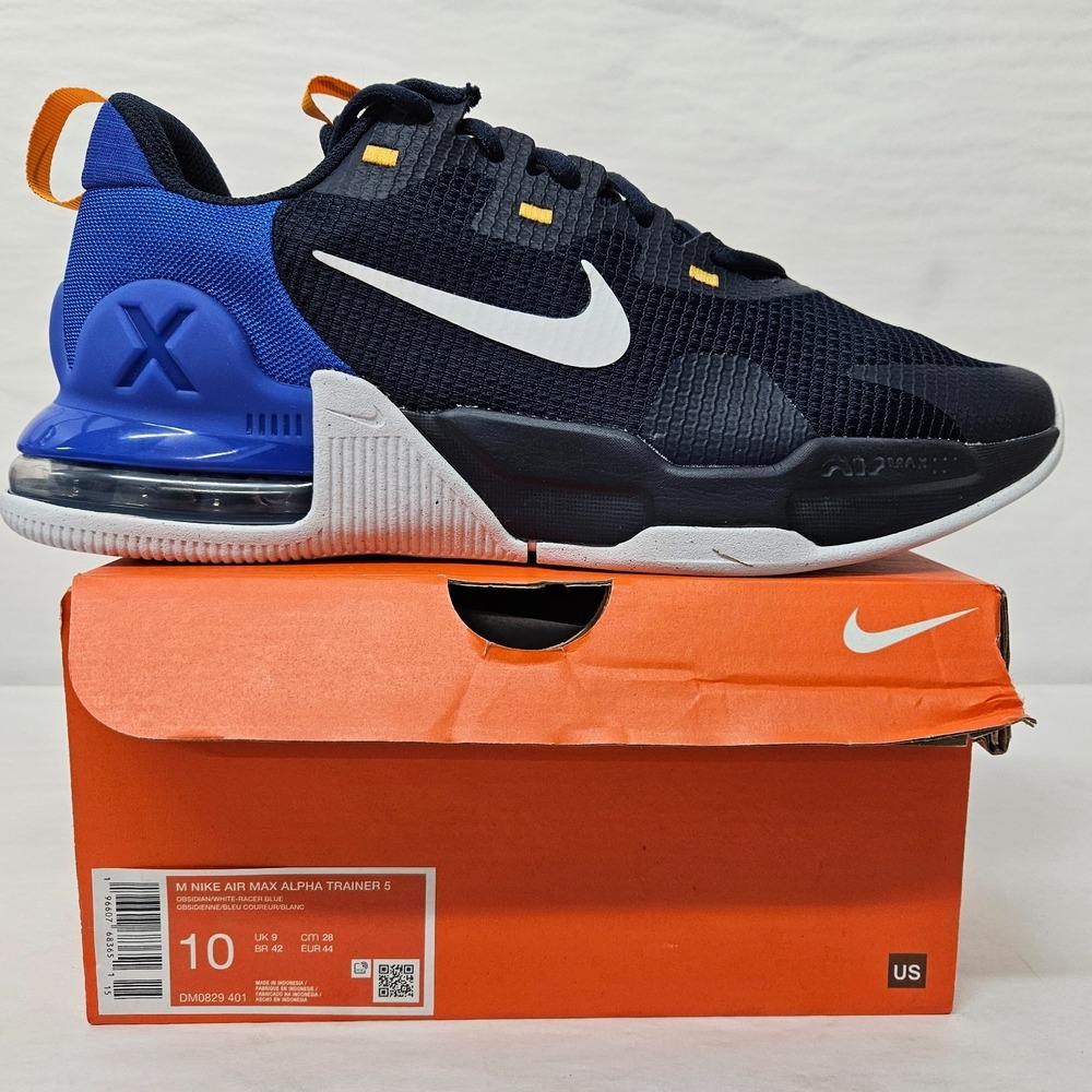 Nike Air Max Alpha Trainer 5 Shoes DM0829-401 Obsidian Racer‎ Blue Men's Size 10